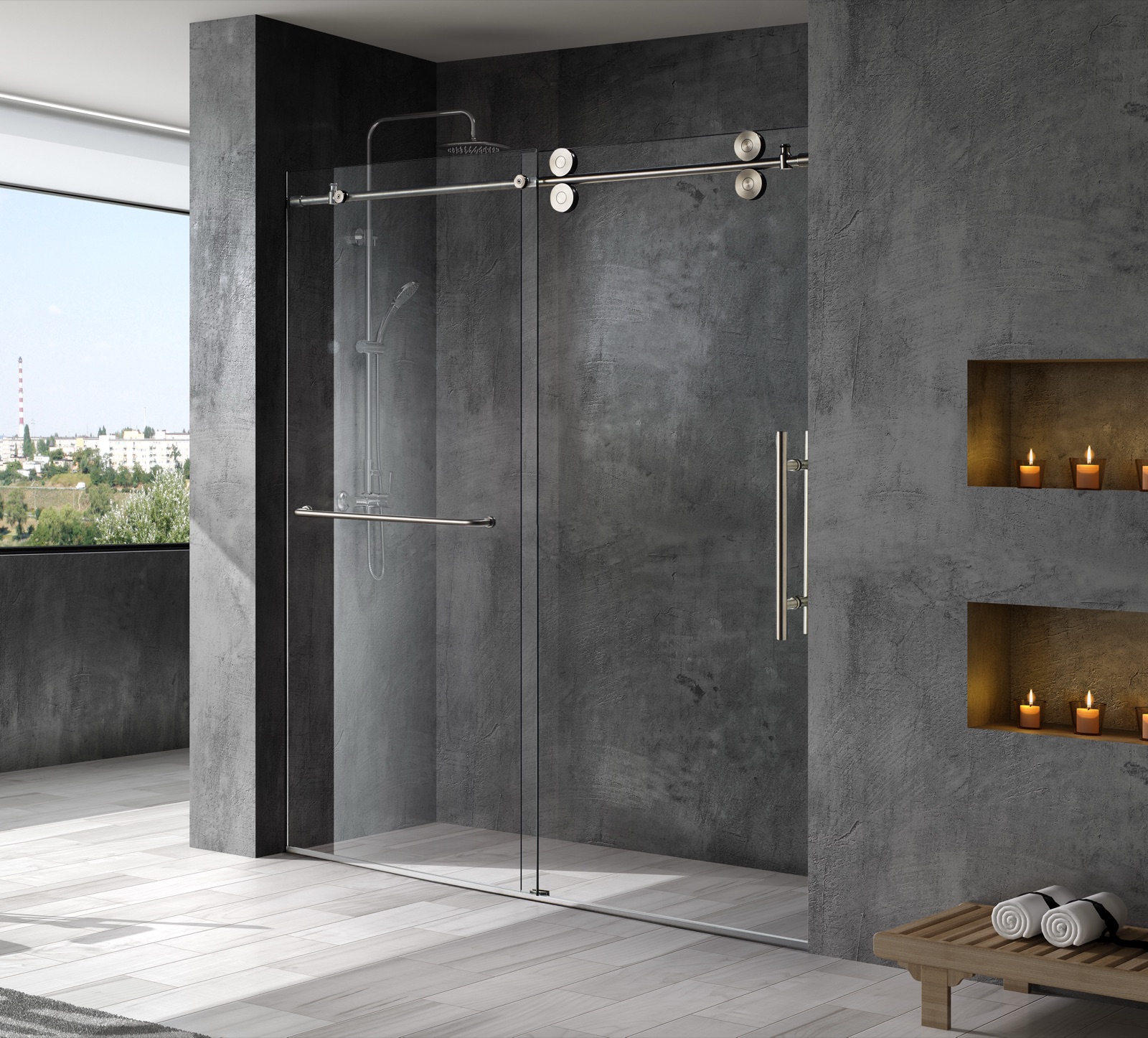 DS21 Series frameless sliding shower door